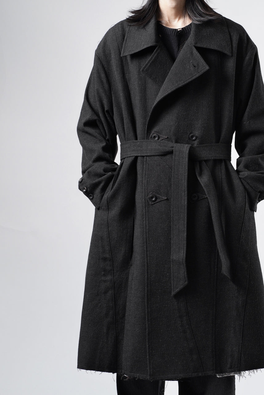 画像をギャラリービューアに読み込む, Professor.E TAILORED DB TRENCH COAT (BLACK)