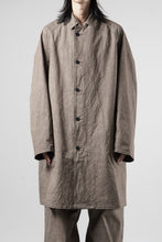 Load image into Gallery viewer, KLASICA "GHOST Ⅱ" SINGLE LAYER BALMACAAN COAT / HAND DYED HIGH DENSITY TWILL (DUST)