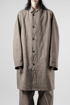 Load image into Gallery viewer, KLASICA "GHOST Ⅱ" SINGLE LAYER BALMACAAN COAT / HAND DYED HIGH DENSITY TWILL (DUST)