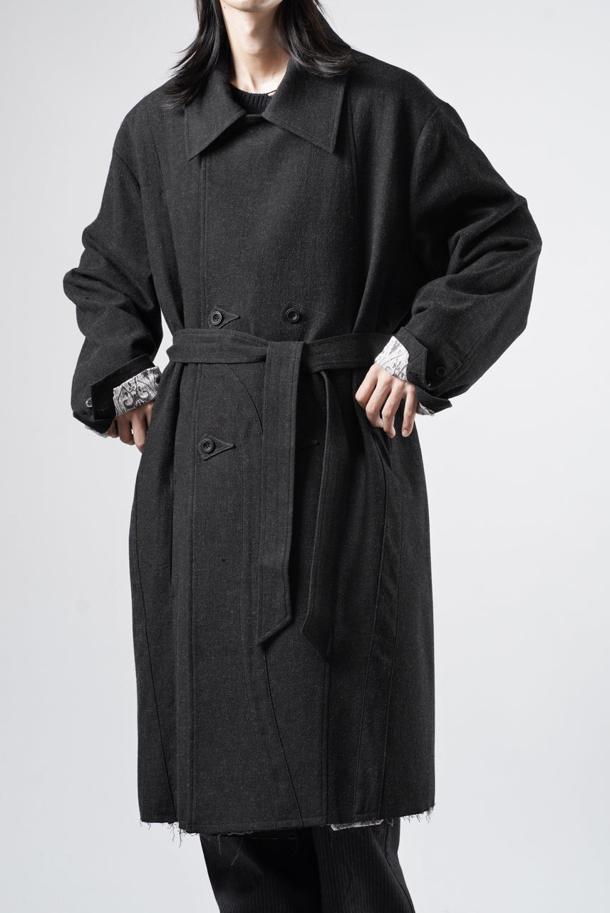画像をギャラリービューアに読み込む, Professor.E TAILORED DB TRENCH COAT (BLACK)