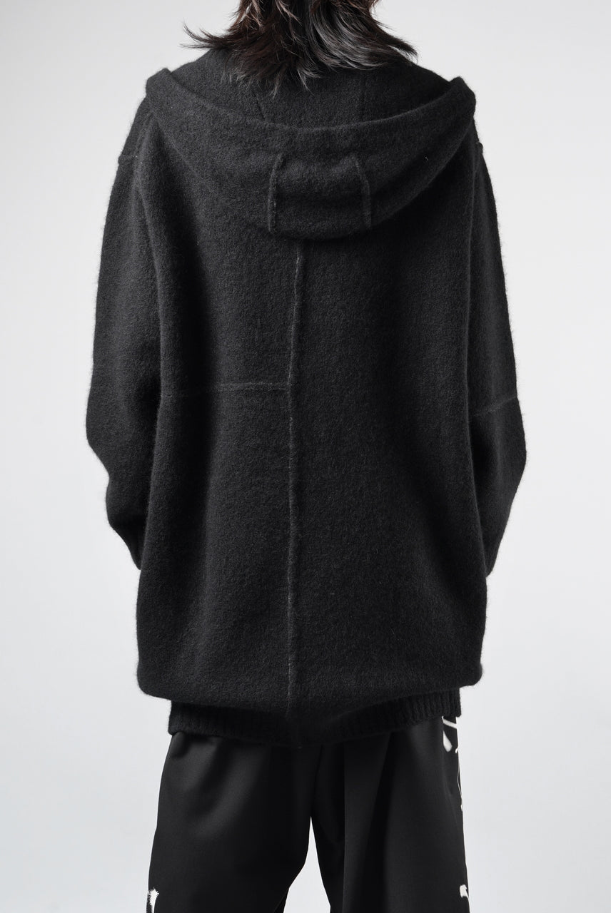 Load image into Gallery viewer, ISABEL BENENATO Yak Hooded Coat and Outer Seams Detail (BLACK)