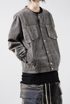 画像をギャラリービューアに読み込む, A.F ARTEFACT SHORT COLLAR BLOUSON / ENZYME WASHED DENIM (BEIGE)