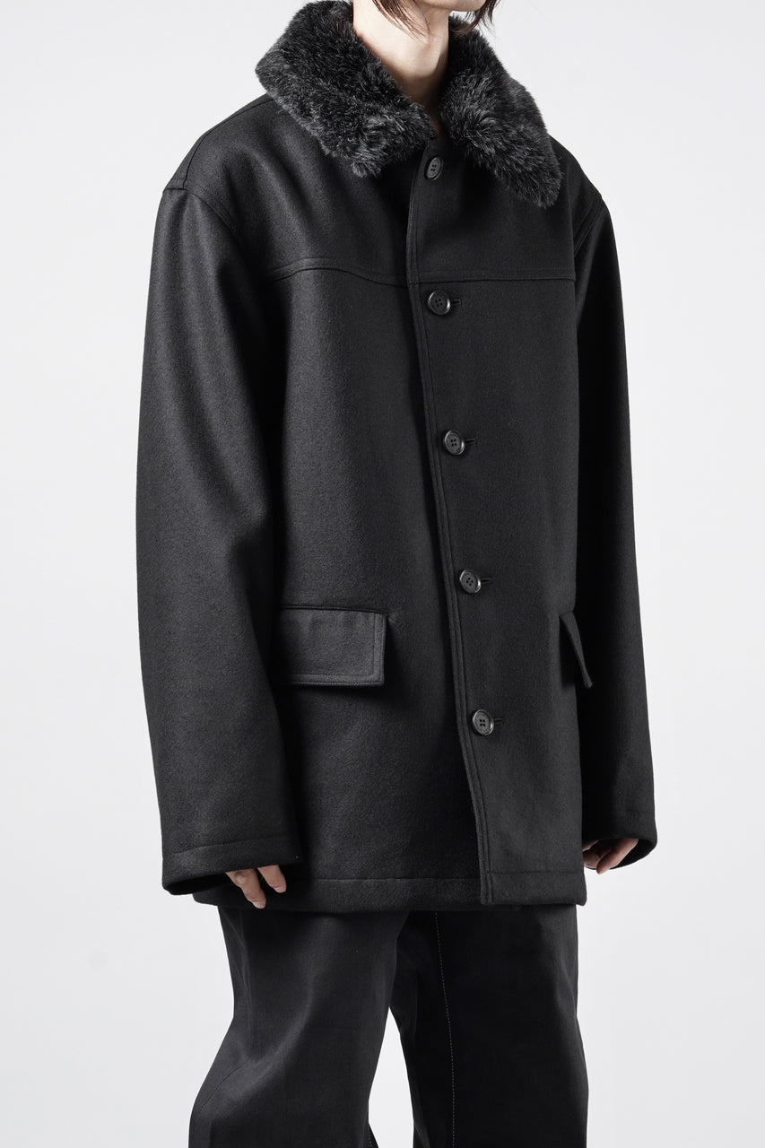 Load image into Gallery viewer, LITTLEBIG Wool Car Coat (BLACK)