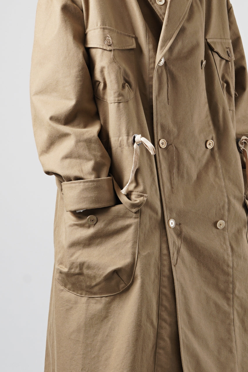画像をギャラリービューアに読み込む, A TENTATIVE ATELIER exclusive Josef K. SHAWL COLLAR MILITARY COAT w FLEECE LINING (TAN)