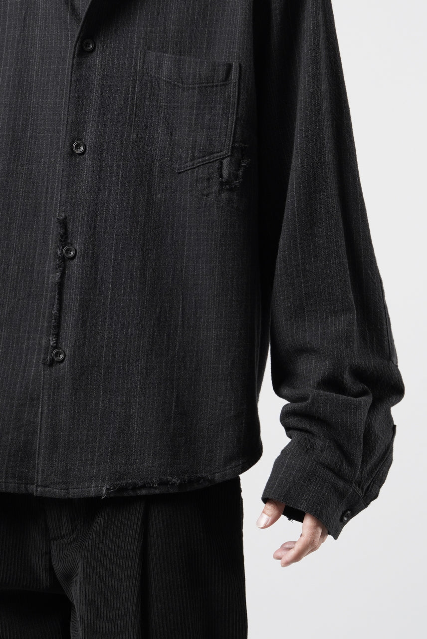 Load image into Gallery viewer, Professor.E REPAIRED FLANNEL SHIRT (BLACK)