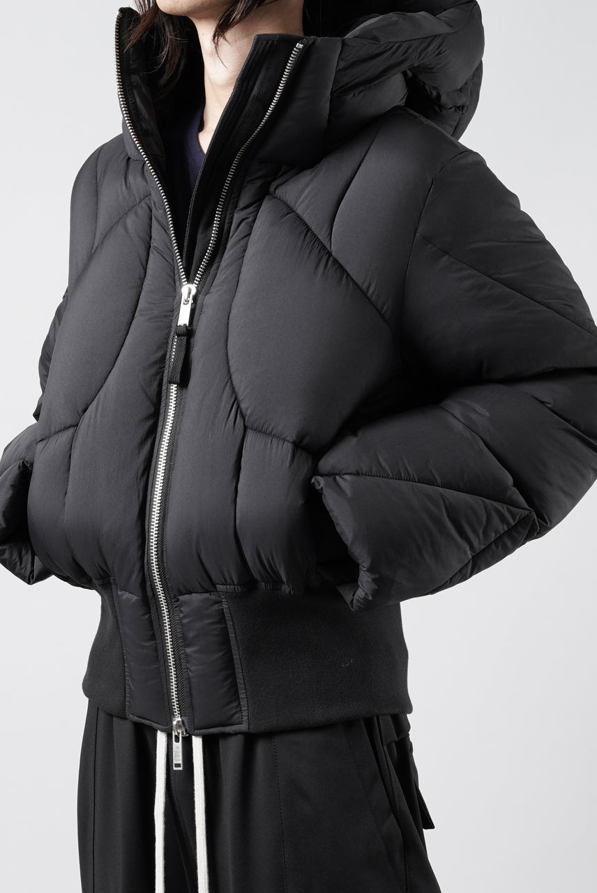 画像をギャラリービューアに読み込む, thom/krom HIGH NECK &amp; BIG HOODIE JACKET / WARM PUFFER (BLACK)