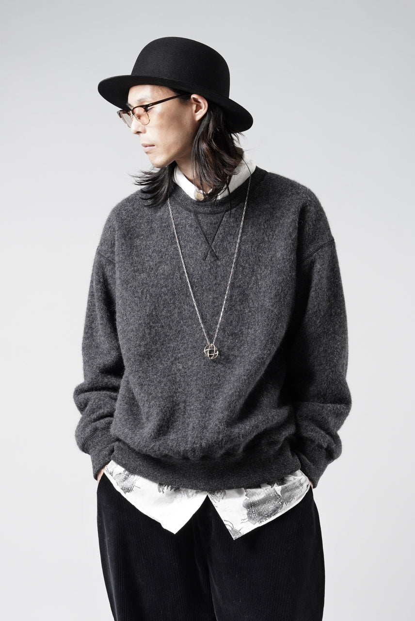 Load image into Gallery viewer, PORTER CLASSIC BABY ALPACA / CASHMERE DOUBLE FACE CREWNECK (CHARCOAL GREY)