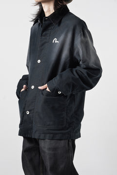 Load image into Gallery viewer, EVISU EJ, VINTAGE WASHED DAICOCK CHORE JACKET-RELAX FIT (BLACK)