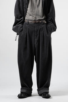 画像をギャラリービューアに読み込む, KLASICA "PACE-CD" WIDE AND TAPERED SILENT TROUSERS / HI-SOFT FINISHED 5-WALE CORDUROY (IRON)