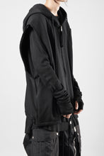 画像をギャラリービューアに読み込む, thom/krom OVERSIZED SLEEVELESS ZIP UP HOODIE / SOFT COTTON SWEAT (BLACK)