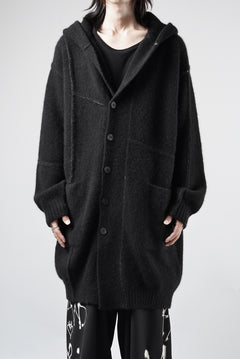 Load image into Gallery viewer, ISABEL BENENATO Yak Hooded Coat and Outer Seams Detail (BLACK)