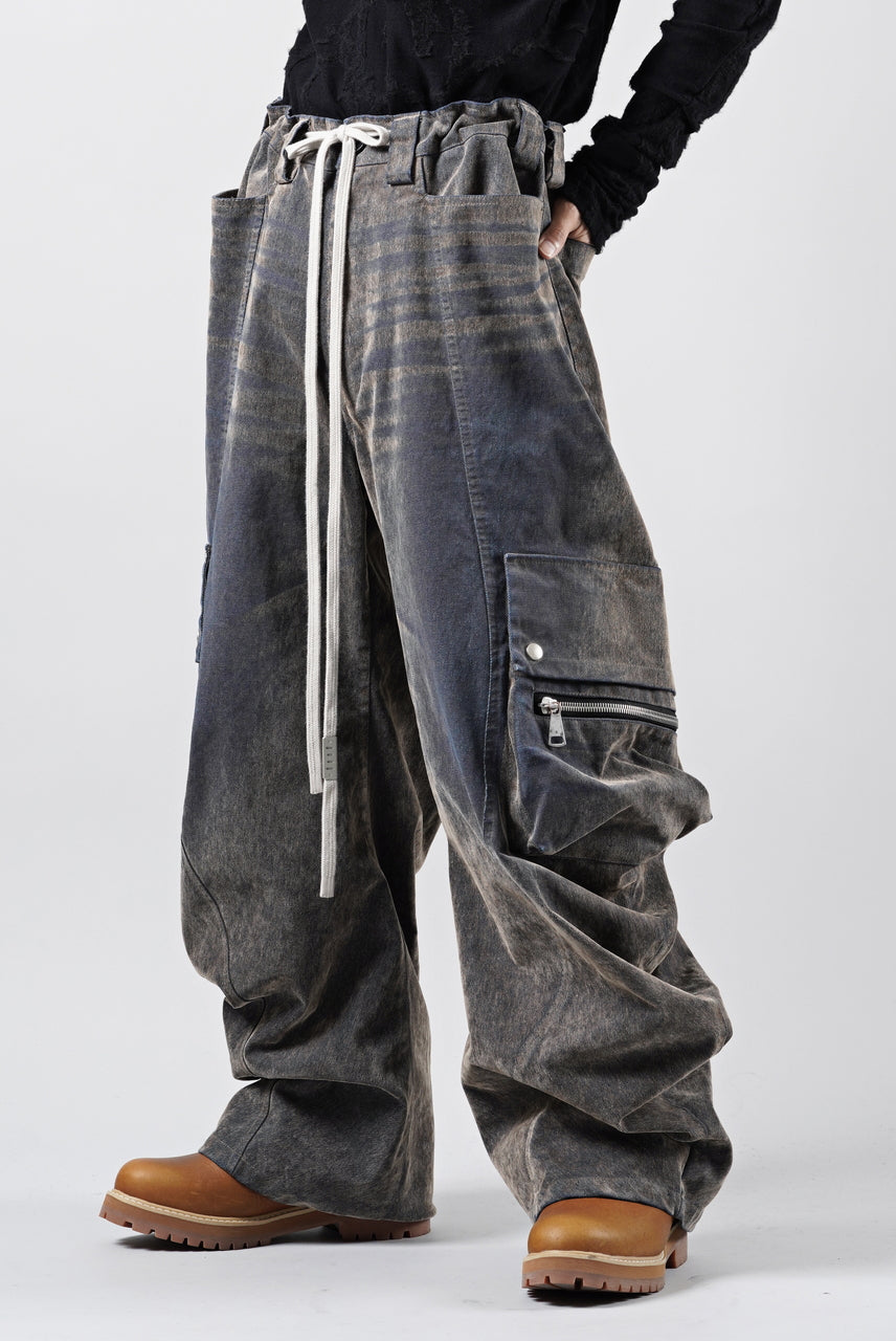 画像をギャラリービューアに読み込む, A.F ARTEFACT CURVED WIDE CARGO PANTS / ENZYME WASHED DENIM (BEIGE)
