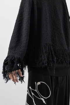画像をギャラリービューアに読み込む, Y-3 Yohji Yamamoto KNITTED 3 STRIPES FRINGY SWEATER (BLACK)