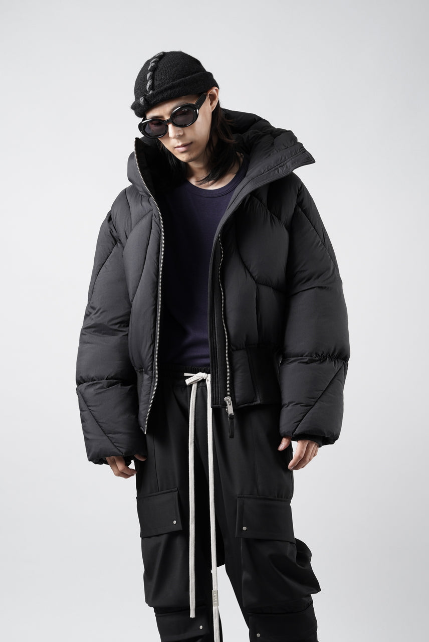画像をギャラリービューアに読み込む, thom/krom HIGH NECK &amp; BIG HOODIE JACKET / WARM PUFFER (BLACK)