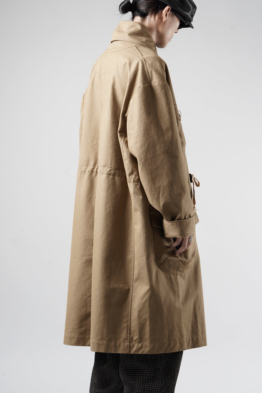 画像をギャラリービューアに読み込む, A TENTATIVE ATELIER exclusive Josef K. SHAWL COLLAR MILITARY COAT w FLEECE LINING (TAN)