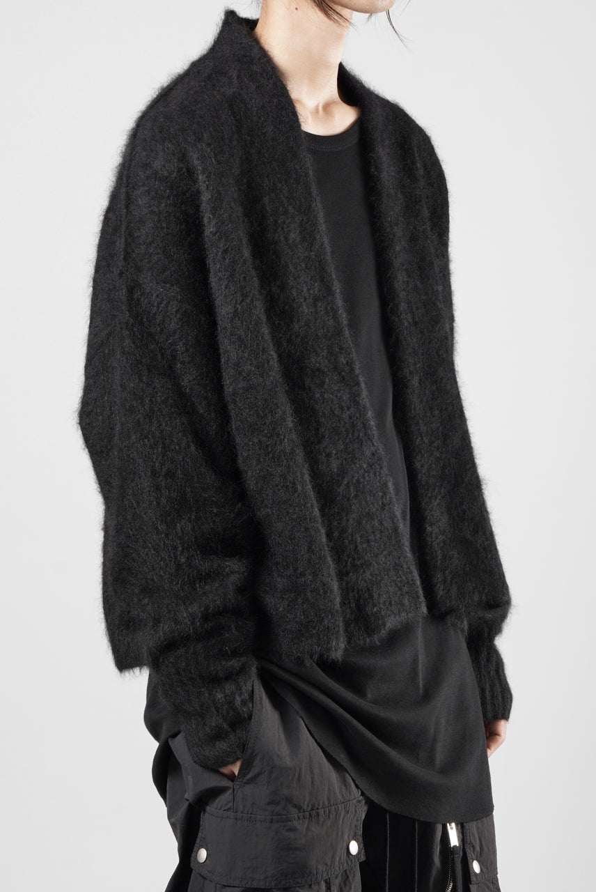 Load image into Gallery viewer, thom/krom KNIT OPEN JACKET / BRUSHED YAK WOOL (BLACK)