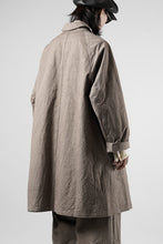 Load image into Gallery viewer, KLASICA "GHOST Ⅱ" SINGLE LAYER BALMACAAN COAT / HAND DYED HIGH DENSITY TWILL (DUST)