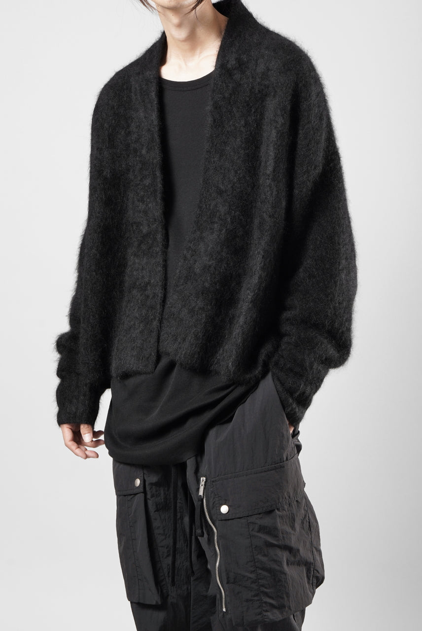Load image into Gallery viewer, thom/krom KNIT OPEN JACKET / BRUSHED YAK WOOL (BLACK)