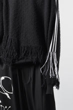画像をギャラリービューアに読み込む, Y-3 Yohji Yamamoto KNITTED 3 STRIPES FRINGY SWEATER (BLACK)