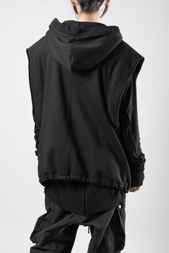 画像をギャラリービューアに読み込む, thom/krom OVERSIZED SLEEVELESS ZIP UP HOODIE / SOFT COTTON SWEAT (BLACK)