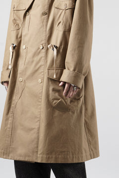 画像をギャラリービューアに読み込む, A TENTATIVE ATELIER exclusive Josef K. SHAWL COLLAR MILITARY COAT w FLEECE LINING (TAN)