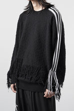 画像をギャラリービューアに読み込む, Y-3 Yohji Yamamoto KNITTED 3 STRIPES FRINGY SWEATER (BLACK)