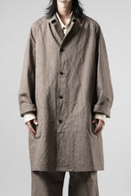 Load image into Gallery viewer, KLASICA "GHOST Ⅱ" SINGLE LAYER BALMACAAN COAT / HAND DYED HIGH DENSITY TWILL (DUST)