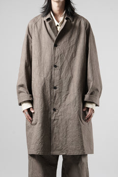 Load image into Gallery viewer, KLASICA "GHOST Ⅱ" SINGLE LAYER BALMACAAN COAT / HAND DYED HIGH DENSITY TWILL (DUST)