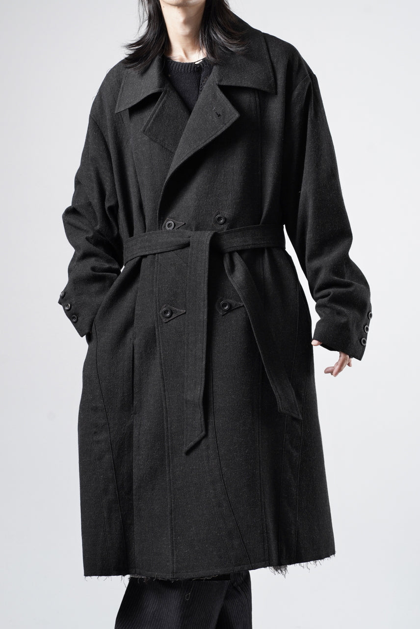 画像をギャラリービューアに読み込む, Professor.E TAILORED DB TRENCH COAT (BLACK)