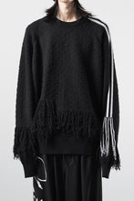 画像をギャラリービューアに読み込む, Y-3 Yohji Yamamoto KNITTED 3 STRIPES FRINGY SWEATER (BLACK)
