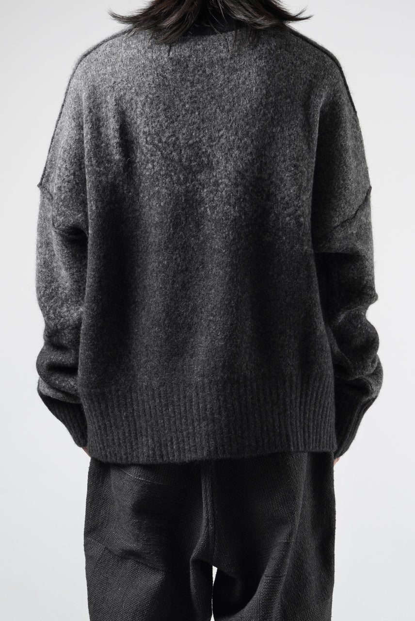 画像をギャラリービューアに読み込む, ISABEL BENENATO Yak Cardigan with Shaded Jacquard in Two Colours (GRAPHITE)