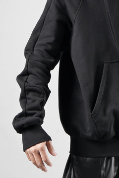 画像をギャラリービューアに読み込む, thom/krom RAGLAN SLEEVE ZIP UP HOODIE / SOFT COTTON SWEAT (BLACK)