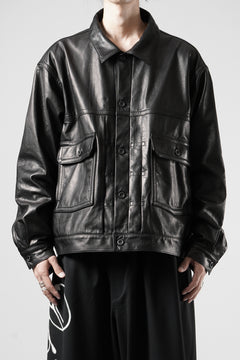 画像をギャラリービューアに読み込む, A LEATHER Trucker Jacket / LUXE COWHIDE (BLACK)