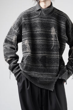 画像をギャラリービューアに読み込む, ISABEL BENENATO High-Neck Jacquard Sweater in Yak  (GRAPHITE)