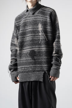 画像をギャラリービューアに読み込む, ISABEL BENENATO High-Neck Jacquard Sweater in Yak  (GRAPHITE)