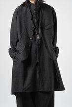 Load image into Gallery viewer, KLASICA "SH-042" STAND COLLAR LONG TAIL SHIRTS / AMBIENCE ANTIQUE DRAPER (CACAO NIB)