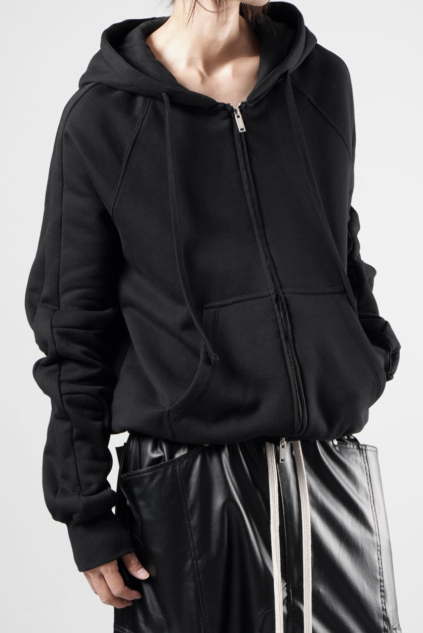 画像をギャラリービューアに読み込む, thom/krom RAGLAN SLEEVE ZIP UP HOODIE / SOFT COTTON SWEAT (BLACK)