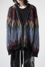 画像をギャラリービューアに読み込む, ISABEL BENENATO Geometric Gauzed Mohair Cardigan (PETROLEUM)
