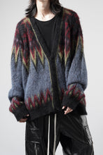 画像をギャラリービューアに読み込む, ISABEL BENENATO Geometric Gauzed Mohair Cardigan (PETROLEUM)