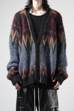 画像をギャラリービューアに読み込む, ISABEL BENENATO Geometric Gauzed Mohair Cardigan (PETROLEUM)