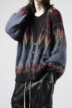 画像をギャラリービューアに読み込む, ISABEL BENENATO Geometric Gauzed Mohair Cardigan (PETROLEUM)