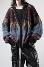 画像をギャラリービューアに読み込む, ISABEL BENENATO Geometric Gauzed Mohair Cardigan (PETROLEUM)