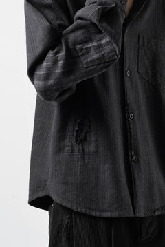 Load image into Gallery viewer, Professor.E REPAIRED FLANNEL SHIRT (BLACK)