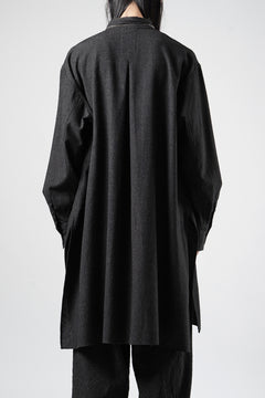 Load image into Gallery viewer, KLASICA "SH-042" STAND COLLAR LONG TAIL SHIRTS / AMBIENCE ANTIQUE DRAPER (CACAO NIB)
