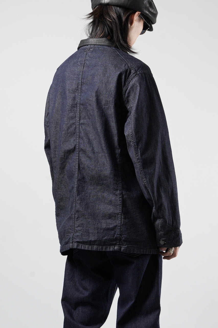 Load image into Gallery viewer, FULLCOUNT x GDC GFC2001 Leather Collar Denim Chore Jacket (INDIGO)