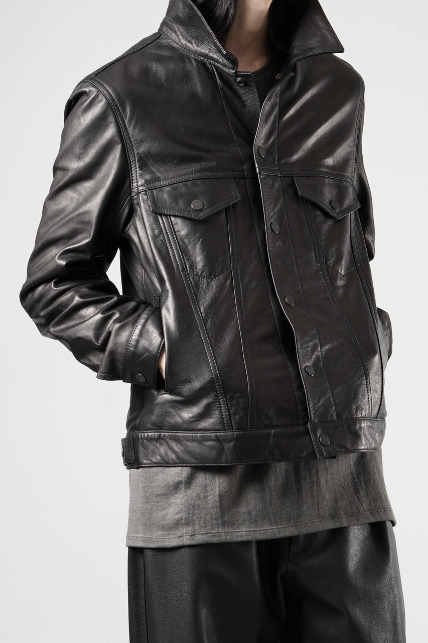 画像をギャラリービューアに読み込む, A LEATHER 3rd Jacket / SMOOTH COWHIDE (BLACK)