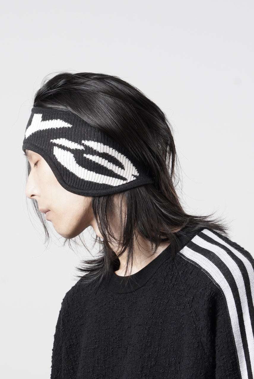 画像をギャラリービューアに読み込む, Y-3 Yohji Yamamoto GRAPHIC LOGO HEADBAND (BLACK x CREAM WHITE)