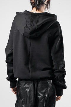 画像をギャラリービューアに読み込む, thom/krom RAGLAN SLEEVE ZIP UP HOODIE / SOFT COTTON SWEAT (BLACK)