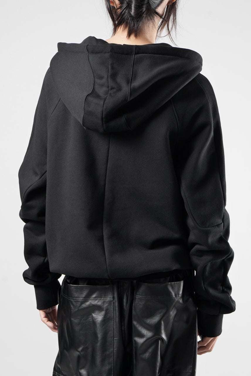 画像をギャラリービューアに読み込む, thom/krom RAGLAN SLEEVE ZIP UP HOODIE / SOFT COTTON SWEAT (BLACK)