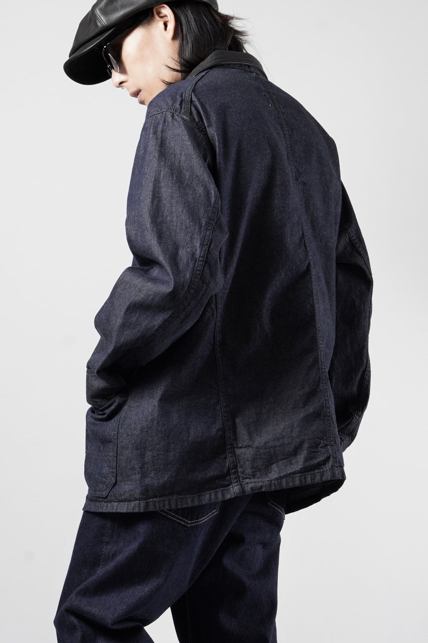 Load image into Gallery viewer, FULLCOUNT x GDC GFC2001 Leather Collar Denim Chore Jacket (INDIGO)